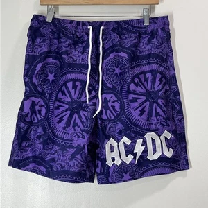 Bañador ACDC Para Hombres Púrpura Estampado Forrado Surf Rock Playa Informal Mediano - Imagen 1 de 8