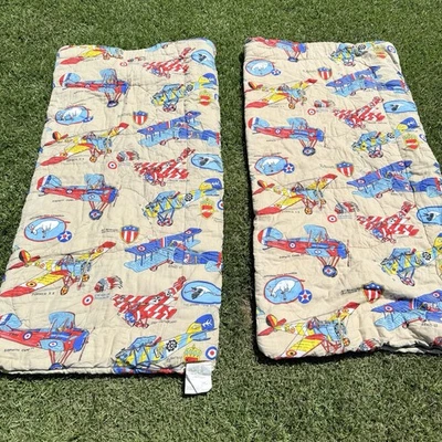 De colección 2x RARO 1960 Sears Primera Guerra Mundial Patrón Avión Franela Saco de Dormir Foto 1 de 4