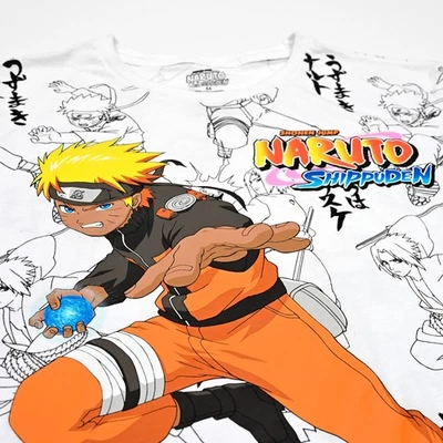 Camiseta Naruto Shippuden Shonen Jump Adulto Anime Kunai Estampado Completo Mediana Foto 1 de 4