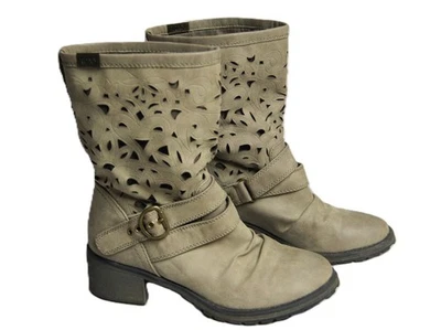 Bota ROXY de mujer estilo motociclista/indie de pantorrilla baja con tiras talla 8,5 m en muy buen estado Foto 1 de 4