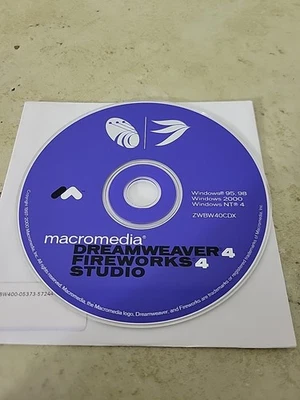 Macromedia Dreamweaver 4 para Windows 95/98 - SERIE # Número CD Software Foto 1 de 2