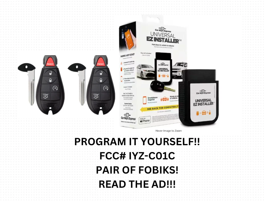 NEW DIY BUNDLE FOR JEEP GRAND CHEROKEE FOBIK PAIR IYZ-C01C INC TOOL! - Image 1 of 1