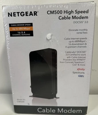 NEW Netgear High Speed Cable Modem Model CM500 - SEALED! - Image 1 of 2