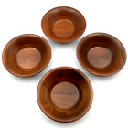 4 Vintage MCM Vernco Gunstock Gifts Solid Walnut Wooden Bowls, Matching Set