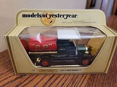 Model of Yesteryear Matchbox 1978 Y-3 1912 Ford Model "T" Tanker Green BP NOS - Image 1 of 4