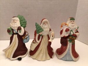 Vintage Santa Figurines From 1991 FTD Lot Of 3