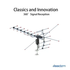 TA-001 360?°Rotation UV 45-230MHz/470-860MHz 15-22dB Outdoorn Antenna Black - Picture 1 of 8