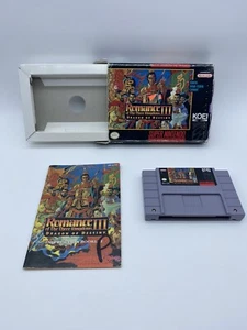 Romance of the Three Kingdoms III: Dragon of Destiny SNES Super Nintendo W/ Box - Picture 1 of 10