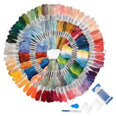CRAFT QUEEN LTD 150-Piece Embroidery Thread Set –Coloured Sewing Threads for Cross Stitch