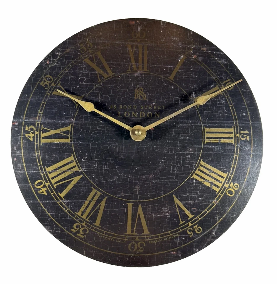 Timeworks Clock - 49 Bond Street - London - Berkeley, California - Black & Gold - Image 1 of 3