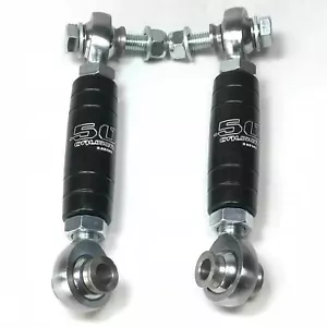 BLACK Heavy Duty Billet Sway Bar End Links 4130 Chromoly Heims Can-Am X3 - Rear - Picture 1 of 5