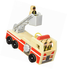 Melissa & Doug 19391 Wooden Fire Engine With 3 Firefighter Play Figures