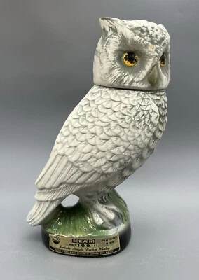 Jarra de whisky vintage James B. Beam Owl gris 1979 Jim Beam Foto 1 de 4