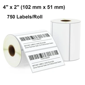Etiquetas FBA de código de barras térmico directo de 4" x 2" para Zebra y persiana Amazon - 750/rollo - Imagen 1 de 5
