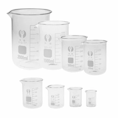 1pcs/set 5-3000ml Glass Beaker Laboratory Measuring Cup Glassware For School Stu - Image 1 of 4