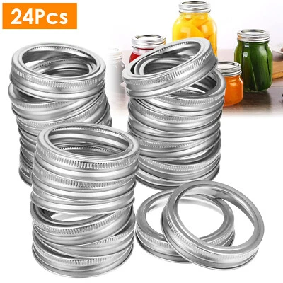 24-96x Regular Mouth Canning Jar Metal Rings Split-Type for Ball Kerr  Jars - Image 1 of 4
