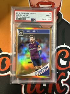 2018 Panini Donruss Optic Lionel Messi Optic Orange PSA 9 /99 Barcelona Card #1