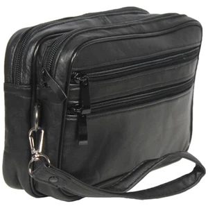 Herren Handgelenktasche Tasche Geld Bag Umhängetasche Handtasche Echt Leder - Bild 1 von 5