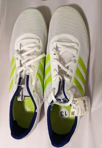 NWT Men’s Track & Field Size 13 - adidas Distancestar White/Lime FREE SHIPPING* - Picture 1 of 8