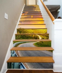 3D Outdoor Highway AZ1107 Stair Risers Decoration Mural Vinyl Wallpaper Kay - Picture 1 of 5