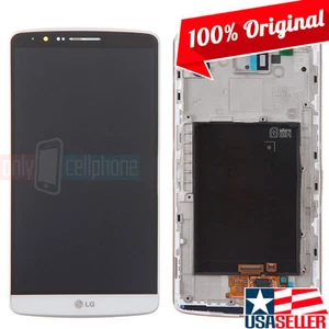 Conjunto de digitalizador LCD OEM LG G3 D850 D855 VS985 LS990 AS990 con marco de pantalla blanca - Imagen 1 de 1