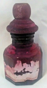 Sanford Red Ink Octagonal Glass Bottle 114 - Picture 1 of 6