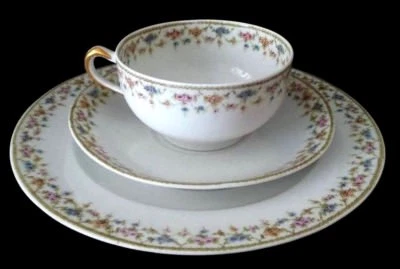 Antique  Limoges Theodore Haviland France TRIO dessert Plate Cup and Saucer  - Image 1 of 4