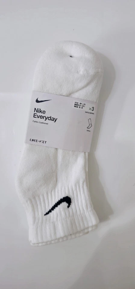 Nike Mens Everyday Cushion Ankle Training Socks White Size XL