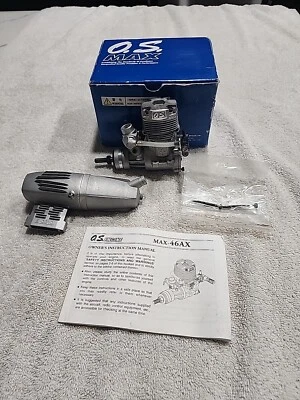 Vintage  OS Max 46 AX 15480  RC Engine w/ Muffler Airplane Engine UNTESTED  - Image 1 of 4