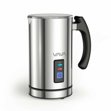 VAVA Montalatte Elettrico, Riscaldalatte in Acciaio Inox, Latte Caldo e Freddo