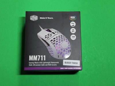 Cooler Master - Master Mouse (MM711) - Glossy White - RGB - Image 1 of 4