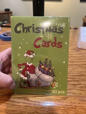 Зеленый монстр рождественские открытки 30 шт. новый в коробке - Изображение 1 из 3