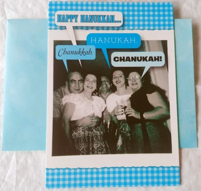 "Happy Chanukkah!", (1) Leanin' Tree Jewish Greeting Card, New With (1) Envelope - Image 1 of 4