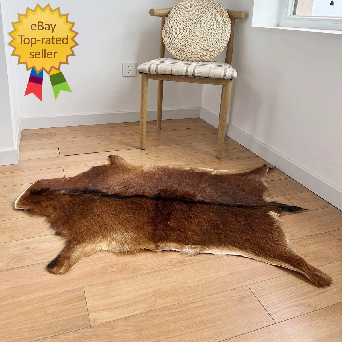 鹿隐藏皮革、毛皮、羊皮地毯| eBay