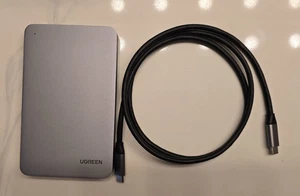 USB-C SATA 2.5" External Hard Disk Drive 750GB UGreen Enclosure w/ cable - Picture 1 of 5