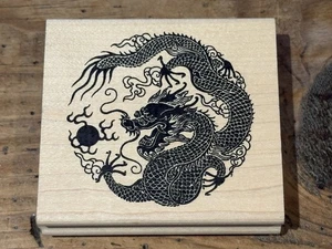 JUDIKINS Rubber Stamp CHINESE DRAGON 3.25”x 3” NEW Old Stock - Picture 1 of 4