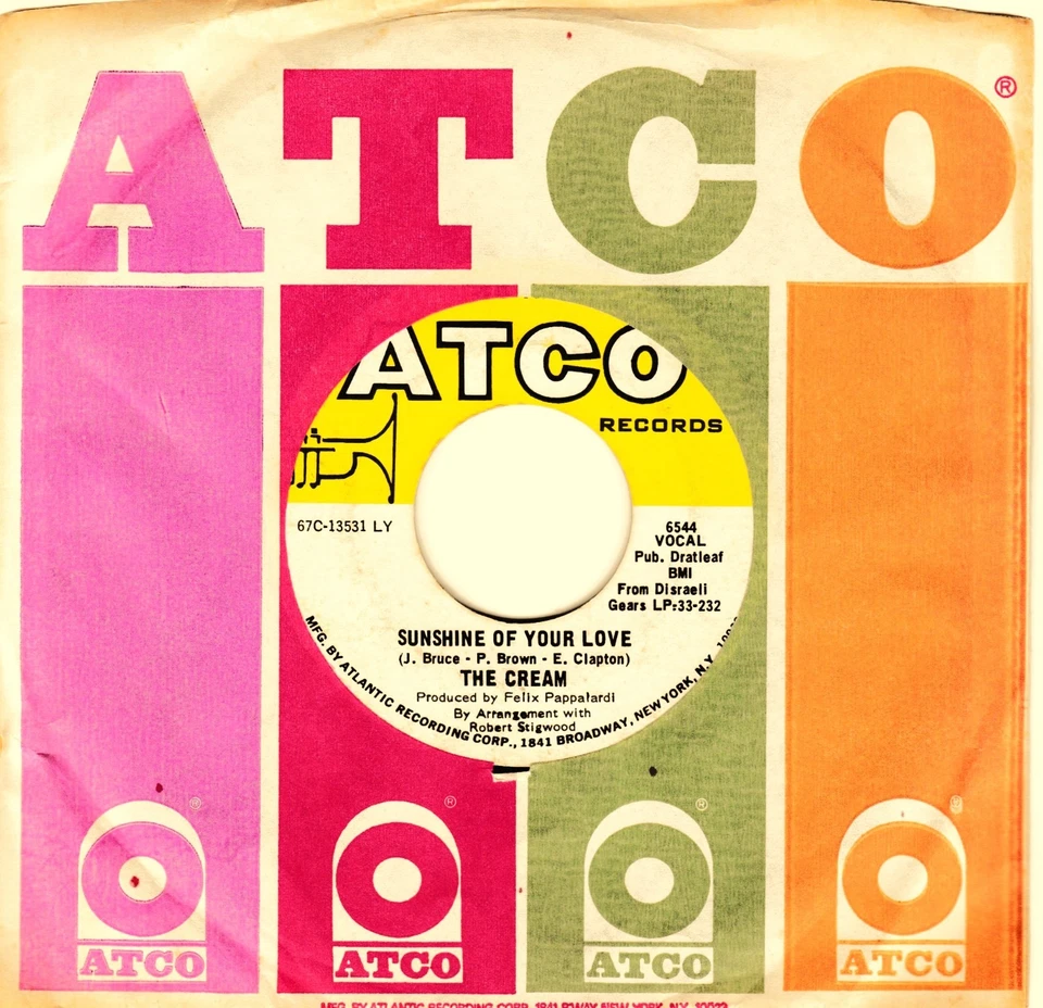 CREAM   SUNSHINE OF YOUR LOVE   1968 45 WITH FACTORY SLEEVE   ERIC CLAPTON Foto 1 de 1