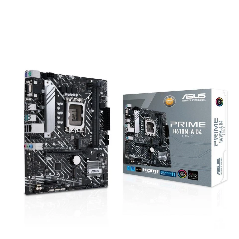Asus PRIME H610M-A D4-CSM Socket 1700/H610/Ddr4/S-Ata 6Gb/S/Micro Atx - Image 1 of 1