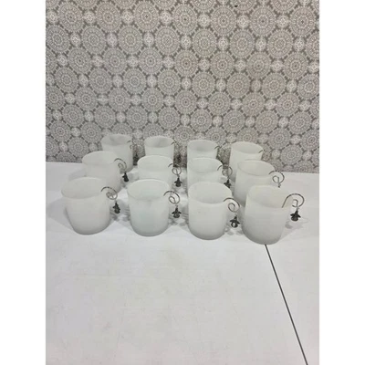 Candelabros votivos vidrio esmerilado ángel encanto adornos conjunto de 12 decoración Foto 1 de 4