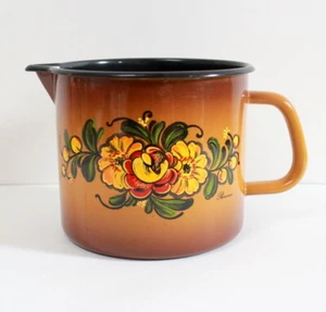 Casserole / pot à lait en tôle émaillée vintage enamelware - Foto 1 di 5