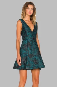 NEU Alice + Olivia Damen Grün Brokat Strukturiertes Glitzer Party Kleid $440 - Bild 1 von 12