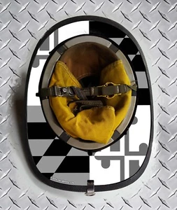 Black White Gray Maryland State Flag Fire Helmet Wrap Sticker Decal Brim Trim - Picture 1 of 1