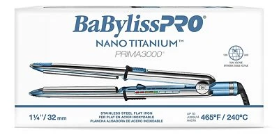 BaBylissPRO Prima3000 Nano Titanium 1¼" Ionic Hair Straightener – BNT3000TUC - Image 1 of 4