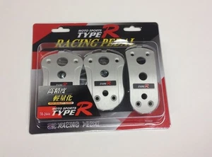3PC SET UNIVERSAL AUTO SPORT TYPE R CLUTCH BRAKE GAS RACING PEDAL PADS TR2444 - Picture 1 of 3