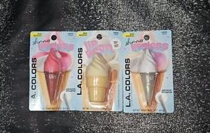 (3) LA Colors Shimmer Lip Gloss- Frosted & Candied + Lip Balm In Vanilla BNIB - Picture 1 of 3