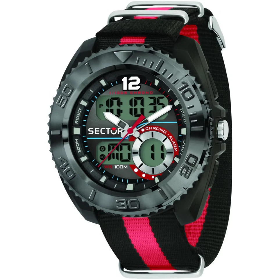 Men's Digital Sector Multifunction Chronograph Alarm Night Light WR Watch - Image 1 of 3