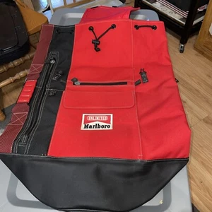 Marlboro Unlimited Adventure Team Red Duffel Shoulder Bag Backpack Large 90s VTG - Picture 1 of 7