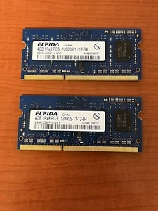 8GB (2 x 4GB) Elpida EBJ40UG8EFU0-GN-F DDR3 1600 laptop So-DIMMs PC3-12800S RAM - Picture 1 of 1