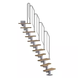 DOLLE Raumspartreppe Mittelholmtreppe Eiche gewendelt oder gerade 222 bis 276 cm - Bild 1 von 8