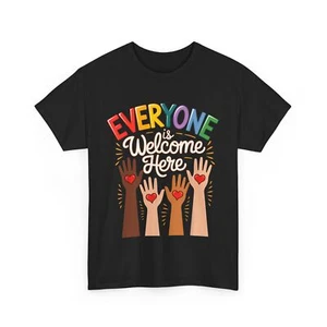 Everyone Is Welcome Here Idaho Teacher T-shirt, Hands with Hearts T-shirt - Picture 1 of 10